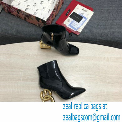 Dolce  &  Gabbana Heel 10.5cm ankle boots with DG Pop heel Patent Black 2022
